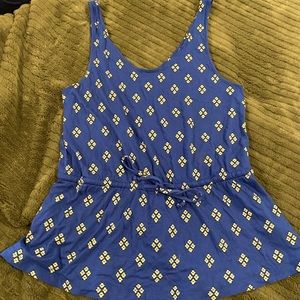 Royal Blue Drawstring Waist Tank